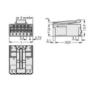 Konektor do DPS WAGO 2091-1524/002-000, 28.00 mm, pólů 4, rozteč 3.50 mm, 200 ks