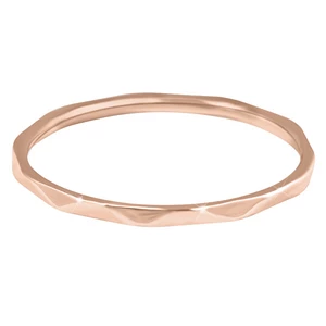 Troli Minimalistický pozlacený prsten s jemným designem Rose Gold 59 mm