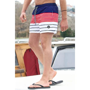 Madmext Navy Striped Men's Marine Shorts 6362