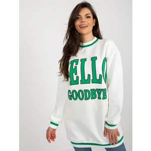 Ecru long sweatshirt with print