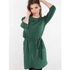 Dress with envelope bottom, tied green