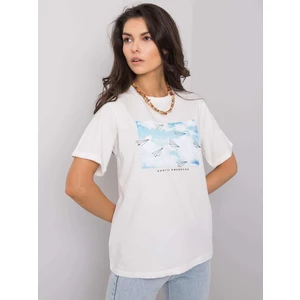 Women's white t-shirt with a print