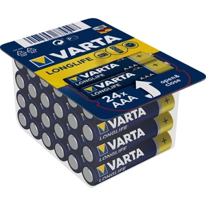 Mikrotužková baterie AAA alkalicko-manganová Varta Longlife LR03, 1200 mAh, 1.5 V, 24 ks