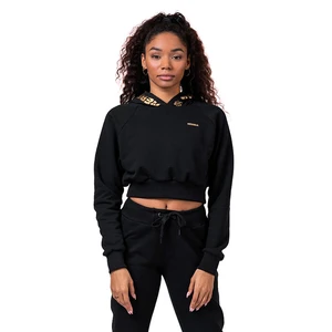 Nebbia Golden Cropped Hoodie Noir XS