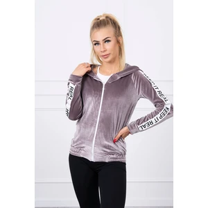 Velor sweatshirt with a hood gray