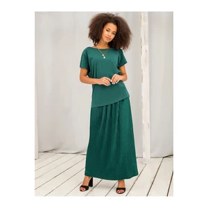 T-shirt with a neckline in the back dark green