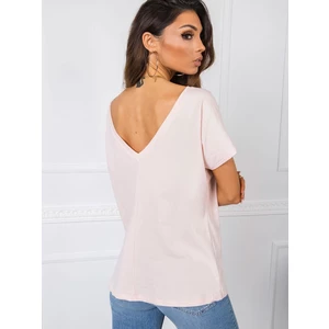 T-shirt with a neckline in the back light pink