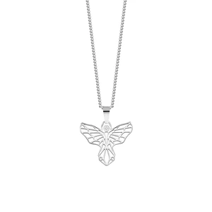 Preciosa Stylový ocelový náhrdelník Origami Angel s kubickou zirkonií Preciosa 7440 00
