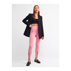 Dilvin 7947 Zipper Detailed Leggings-dark Pink