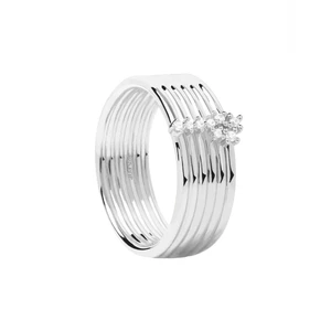 PDPAOLA Nadčasový stříbrný prsten se zirkony SUPER NOVA Silver AN02-614 56 mm