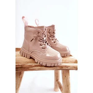 Patent warm shoes Light beige Heidi