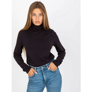Black fitted blouse with turtleneck SUBLEVEL