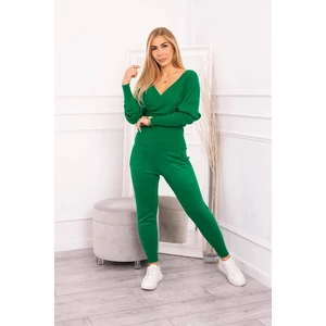 Sweater set two-piece green