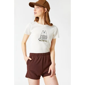Koton T-Shirt - Ecru - Regular fit