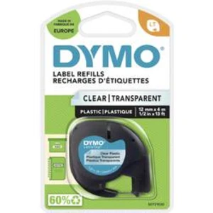 Dymo LetraTag 12267, S0721530, 12mm x 4m, černý tisk/průhledný podklad, originální páska