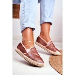 Espadrilles damskie plecione sole różowy big star DD274A163