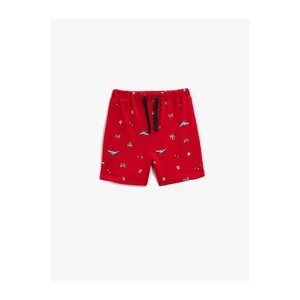 Koton Baby Boy Printed Shorts with Elastic Waist Above the Knee