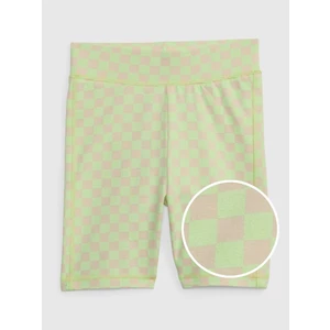 Detské krátke nohavice GAP zelená farba, vzorované,