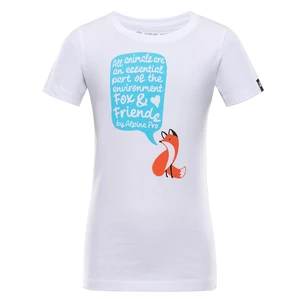 Children's T-shirt made of organic cotton ALPINE PRO WORLDO white variant pb