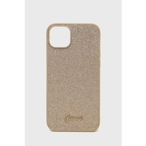 Zadní kryt Guess PC/TPU Glitter Flakes Metal Logo pro Apple iPhone 14 Plus, zlatá