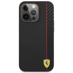 Kryt na mobil Ferrari Smooth and Carbon Effect na Apple iPhone 13 Pro Max čierny ochranný kryt na mobilný telefón • určený pre Apple iPhone 13 Pro Max