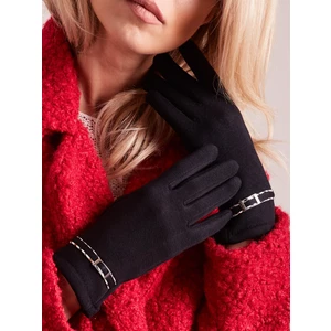 Women's gloves with a black buckle