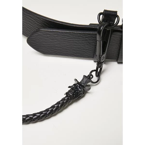 Imitation Leather Belt With Key Chain Black