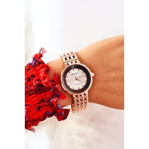 Watch On Bracelet With Cubic Zirconia ERNEST Rose Gold