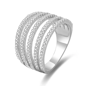 Beneto Strieborný prsteň so zirkónmi AGG346 58 mm