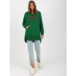 Dark Green Cotton Kangaroo Sweatshirt