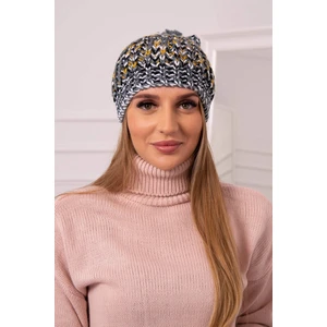 Cap with pompom Maria K335 dark gray