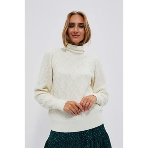 Turtleneck with geometric stitching