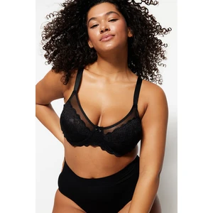 Trendyol Curve Plus Size Bra - Black - Plain