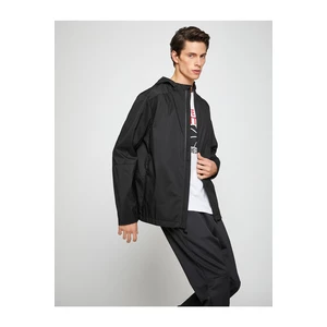 Koton Basic Oversize Sports Jacket with a Hooded Zipper Detail