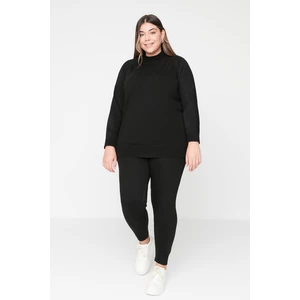 Trendyol Curve Plus Size Two-Piece Set - Black - Fitted