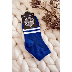 Youth Cotton Ankle Socks Blue