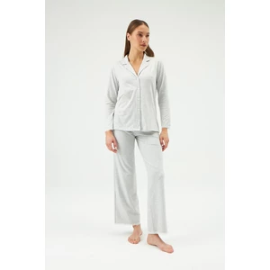 Dagi Pajama Top - Gray - Plain