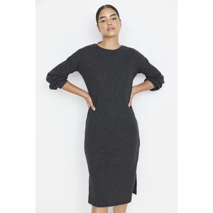 Trendyol Black Maxi Fake Knitwear Knitted Dress