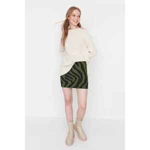 Trendyol Green Jacquard Knitwear Skirt