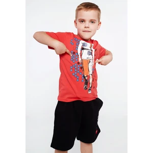 Boys' red T-shirt with app