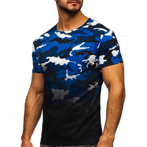 Tricou cu imprimeu albastru army Bolf S808