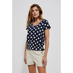 Polka dot blouse with V-neck