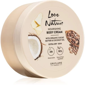 Oriflame Love Nature Cacao Butter & Coconut Oil vyživující tělový krém s hydratačním účinkem 200 ml