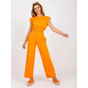Basic orange set with RUE PARIS sleeveless blouse