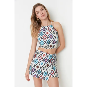 Trendyol Multi Color Geometric Patterned Woven Two Piece Set