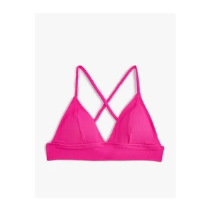 Koton Bikini Top Bralette Cross Strap Covered Textured