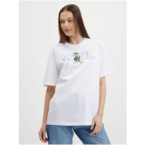 White Women's Oversize T-Shirt KARL LAGERFELD x Disney - Women