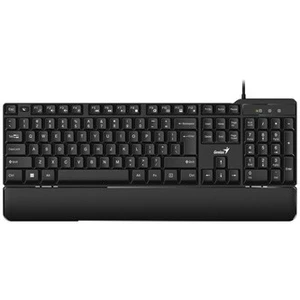 Genius KB-100XP, klávesnice CZ/SK, klasická, voděodolná, typ drátová (USB), černá, ergo předložka