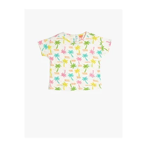 Koton Summer Theme T-Shirt Printed Crew Neck Short Sleeve Cotton