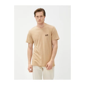 Koton Striped T-Shirt Linen Blend Short Sleeve Crew Neck